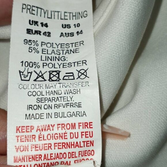 PRETTY LITTLE THING IVORY CROP TOP SZ.10 EUC. - Picture 7 of 8